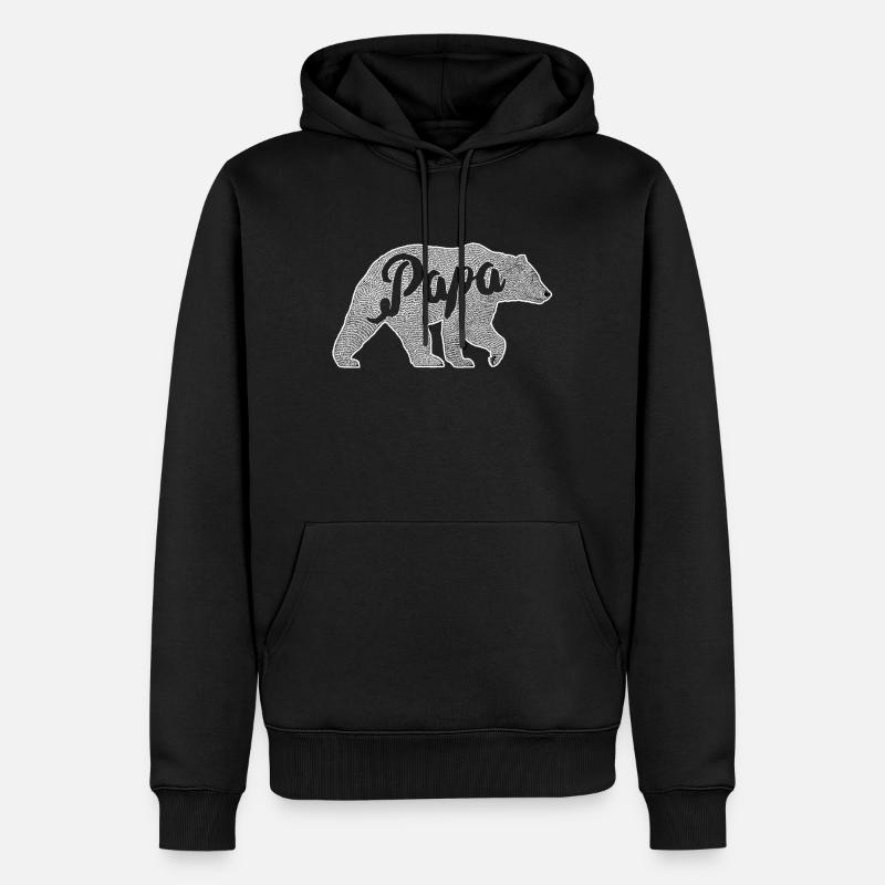 Papa Bär Vater Geschenk - Männer Premium Bio Hoodie - Schwarz