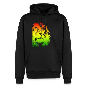 Tête de lion - Sweat à capuche Premium bio Homme - noir - Devant - Nico (187cm)