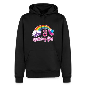 Chemise 3ème anniversaire Rainbow Princess pour fille - Sweat à capuche Premium bio Homme - noir - Devant - Nico (187cm)