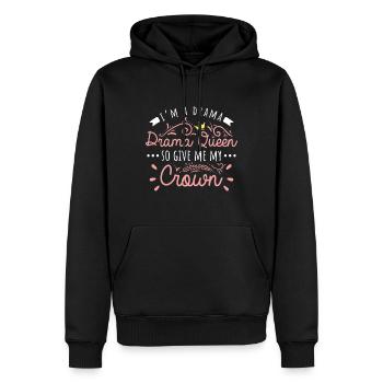 Drama Queen - Gib mir meine Krone - Männer Premium Bio Hoodie - Schwarz - Vorne - Nico (187cm)