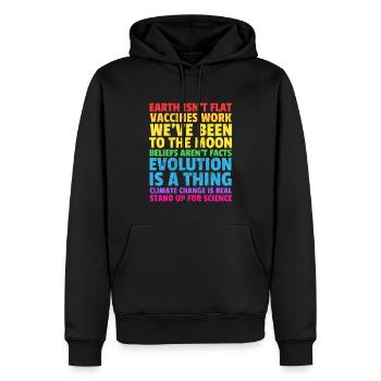 Earth Isn'T Flat Stand Up For Science Real Earth - Sweat à capuche Premium bio Homme - noir - Devant - Nico (187cm)