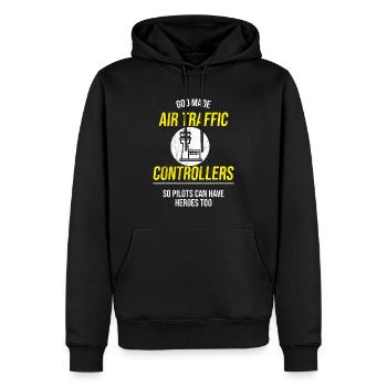Contrôle de la circulation aérienne - Contrôleur de la circulation aérienne - Sweat à capuche Premium bio Homme - noir - Devant - Nico (187cm)