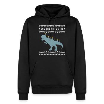 Menora T-Rex Judentum Dinosaurier Dino Geschenk - Männer Premium Bio Hoodie - Schwarz - Vorne - Nico (187cm)
