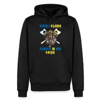 Viking Suédois Suédois cadeau de sang vikings - Sweat à capuche Premium bio Homme - noir - Devant - Nico (187cm)
