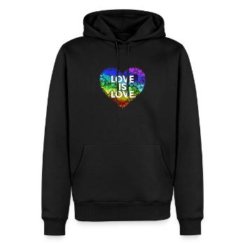 Love Is Love Houston - Men’s Premium Organic Hoodie - black - Front - Nico (187cm)