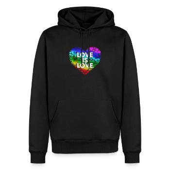 Love Is Love Sf - Men’s Premium Organic Hoodie - black - Front - Nico (187cm)
