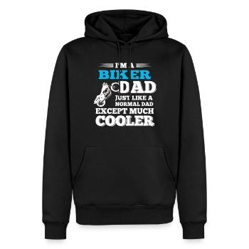 Motard motard moto papa - Sweat à capuche Premium bio Homme - noir - Devant - Nico (187cm)