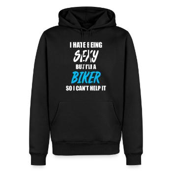 Biker Motorcyclist Motorcycle - Men’s Premium Organic Hoodie - black - Front - Nico (187cm)