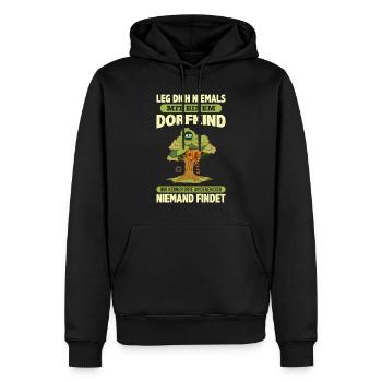 Dorfkind Dorfkindheit Kindheitsmotiv Dorfleben - Männer Premium Bio Hoodie - Schwarz - Vorne - Nico (187cm)
