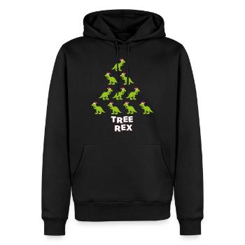 T-REX t-shirt cadeau Noël - Sweat à capuche Premium bio Homme - noir - Devant - Nico (187cm)