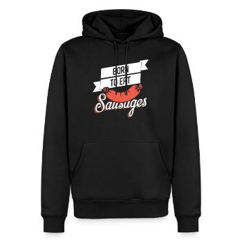 Saucisses - Sweat à capuche Premium bio Homme - noir - Devant - Nico (187cm)