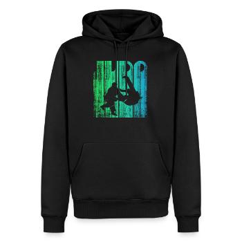 judo - Sweat à capuche Premium bio Homme - noir - Devant - Nico (187cm)