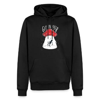 Alien UFO Außerirdische UFO Entführung Geschenk - Männer Premium Bio Hoodie - Schwarz - Vorne - Nico (187cm)