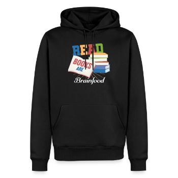 BOOKS - Sweat à capuche Premium bio Homme - noir - Devant - Nico (187cm)