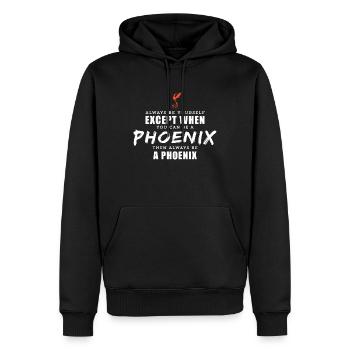 Sei immer du selbst Phoenix Mythological Bird Tee - Männer Premium Bio Hoodie - Schwarz - Vorne - Nico (187cm)