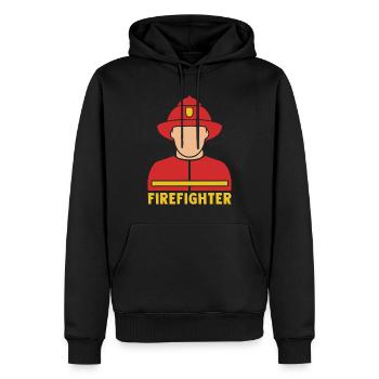 Firefighter Gift Woman Fire Car - Men’s Premium Organic Hoodie - black - Front - Nico (187cm)