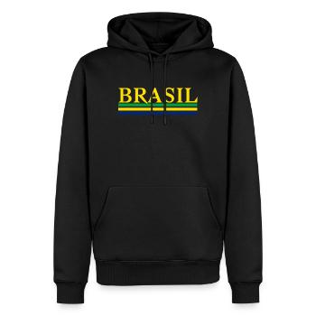 Brésil - Sweat à capuche Premium bio Homme - noir - Devant - Nico (187cm)