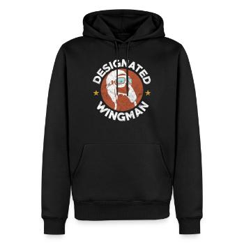 Lustig Wingman Freund Flieger Pilot Geschenk Idee - Männer Premium Bio Hoodie - Schwarz - Vorne - Nico (187cm)
