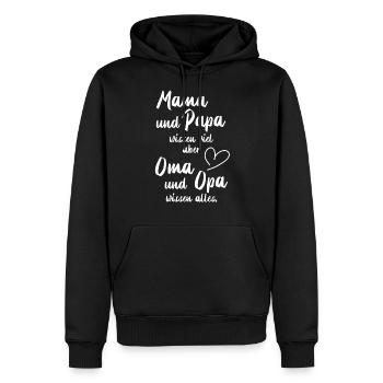 Beste oma bester opa enkel spruch enkelin sprüche - Männer Premium Bio Hoodie - Schwarz - Vorne - Nico (187cm)