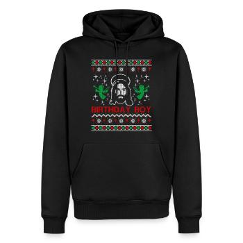 Jésus Anniversaire Garçon Laid Pull de Noël - Sweat à capuche Premium bio Homme - noir - Devant - Nico (187cm)