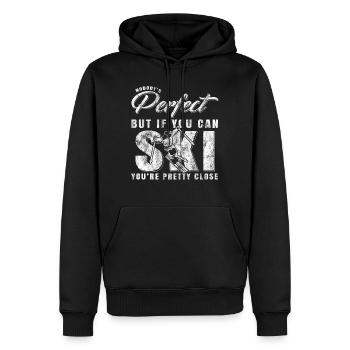 Ski - Männer Premium Bio Hoodie - Schwarz - Vorne - Nico (187cm)