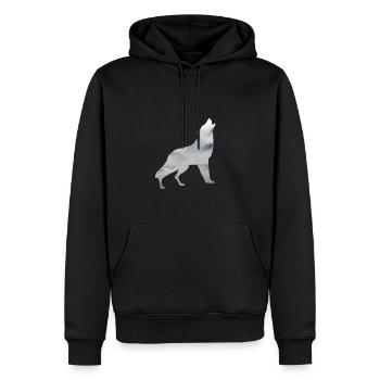 WOLF - Sweat à capuche Premium bio Homme - noir - Devant - Nico (187cm)