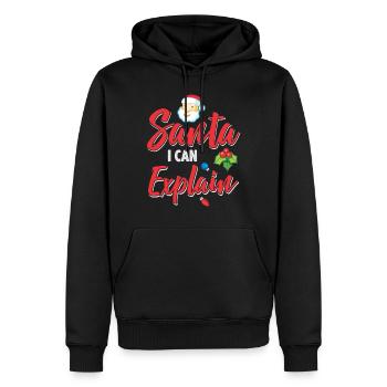 Le Père Noël I peut expliquer la saison d’hiver du jour de Noël - Sweat à capuche Premium bio Homme - noir - Devant - Nico (187cm)