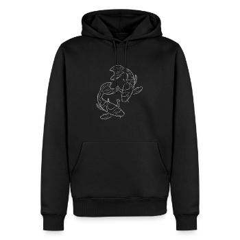 Koi Fisch - Sweat à capuche Premium bio Homme - noir - Devant - Nico (187cm)