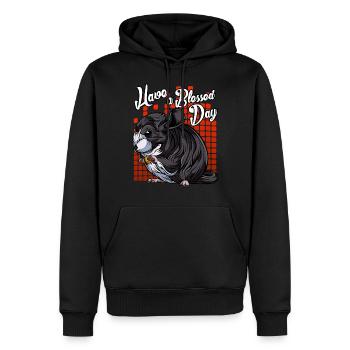Modern Chinchilla | Waldtier Waldbewohner Geschenk - Männer Premium Bio Hoodie - Schwarz - Vorne - Nico (187cm)