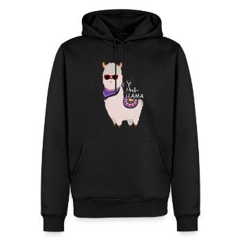 Pas de problème - Alpagas Cool Lama - Sweat à capuche Premium bio Homme - noir - Devant - Nico (187cm)