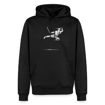 Entraînement d'Arts Martiaux de Combat Ninja Warrior Blanc - Sweat à capuche Premium bio Homme - noir - Devant - Nico (187cm)