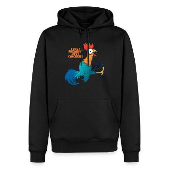 Ich bin nur Freakin Liebe Hühner - Männer Premium Bio Hoodie - Schwarz - Vorne - Nico (187cm)