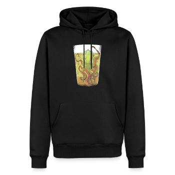 Kraken dans un verre à bière - Sweat à capuche Premium bio Homme - noir - Devant - Nico (187cm)