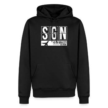 SGN - Saigon - Internationaler Flughafen Tan Son Nhat - Männer Premium Bio Hoodie - Schwarz - Vorne - Nico (187cm)
