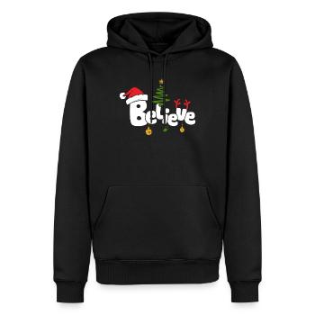 Weihnachten glauben Shirt - Männer Premium Bio Hoodie - Schwarz - Vorne - Nico (187cm)