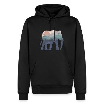 Elephant Berge Weihnachten Safari Geschenk - Männer Premium Bio Hoodie - Schwarz - Vorne - Nico (187cm)