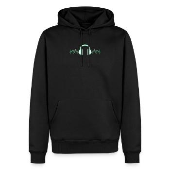 Edm Rave Heartbeat EKG Kopfhörer Geschenk - Männer Premium Bio Hoodie - Schwarz - Vorne - Nico (187cm)