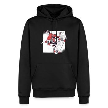Idée de cadeau Vintage Skater Boy pour Nerds - Sweat à capuche Premium bio Homme - noir - Devant - Nico (187cm)
