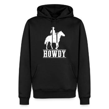 Rodeo d'amateur de cheval de cheval de cheval de cowboy - Sweat à capuche Premium bio Homme - noir - Devant - Nico (187cm)