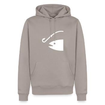 Angeln Fischen Forellen Fische Karpfen - Männer Premium Bio Hoodie - Taupe - Vorne - Nico (187cm)