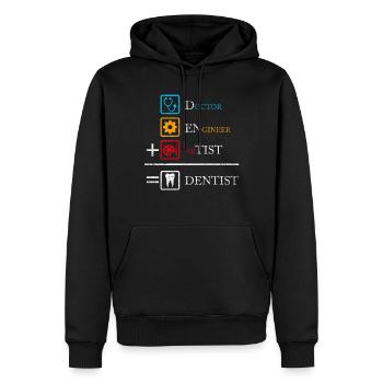 Dentiste pratique orthodontiste dent cadeau - Sweat à capuche Premium bio Homme - noir - Devant - Nico (187cm)