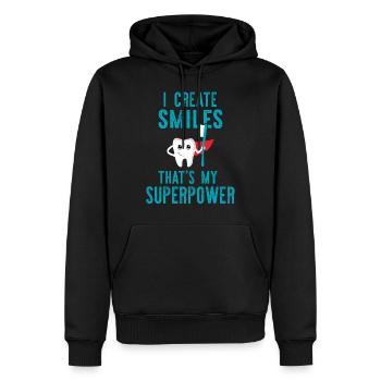 Dentiste Pédiatrique Dentiste Pratique Cadeau Cadeau - Sweat à capuche Premium bio Homme - noir - Devant - Nico (187cm)