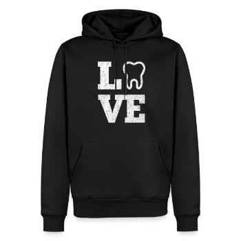 Idée Cadeau Dentiste Dentiste - Sweat à capuche Premium bio Homme - noir - Devant - Nico (187cm)