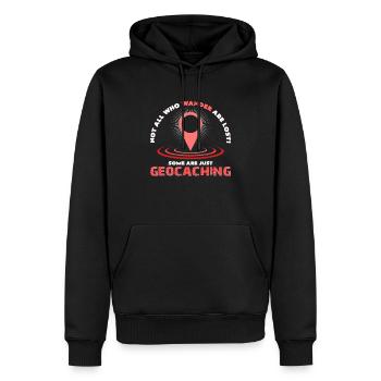 Geocaching - Männer Premium Bio Hoodie - Schwarz - Vorne - Nico (187cm)