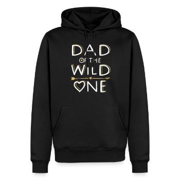 PAPA des WILD ONE - Family Design (2/2) - Sweat à capuche Premium bio Homme - noir - Devant - Nico (187cm)