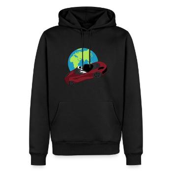 dans l’espace – Design inspiré de - Sweat à capuche Premium bio Homme - noir - Devant - Nico (187cm)