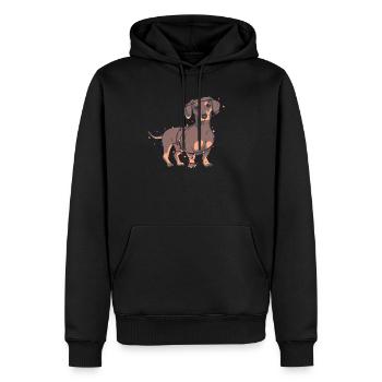 Lumières de teckel de Noël - Sweat à capuche Premium bio Homme - noir - Devant - Nico (187cm)