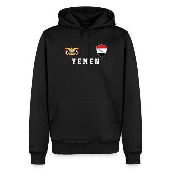 Jemen Trikot - Männer Premium Bio Hoodie - Schwarz - Vorne - Nico (187cm)