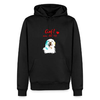 Arf means I love you - Maremmano - Men’s Premium Organic Hoodie - black - Front - Nico (187cm)