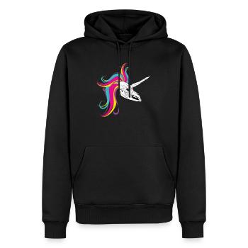 Einhorn - Licorne - Unicorn Schädel Skull - Männer Premium Bio Hoodie - Schwarz - Vorne - Nico (187cm)